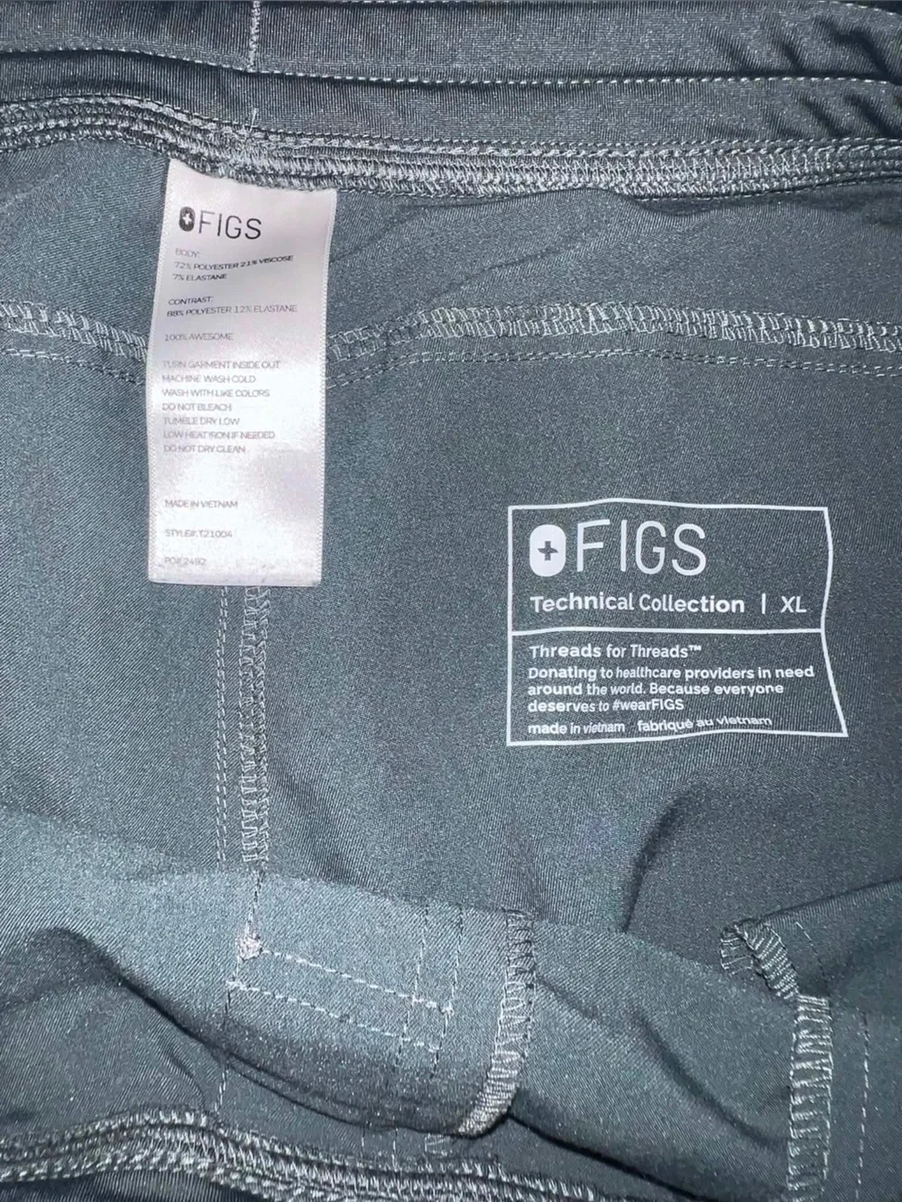 Figs Green Scrub Pants- Mens Size XL